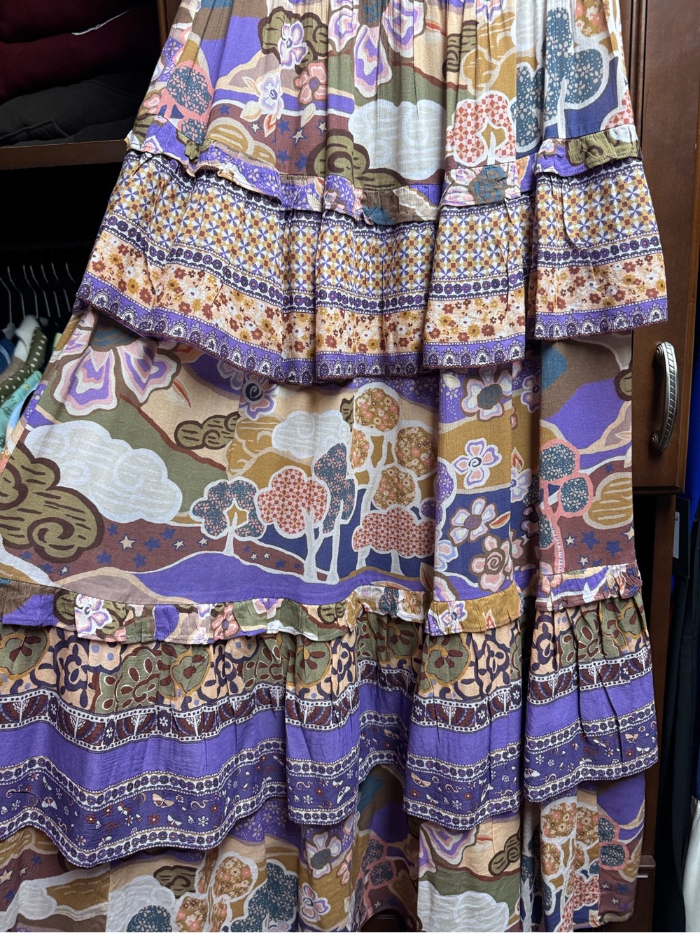 Spell Dancing Valley Ra-Ra Maxi Skirt in Violet - like New - Sz XS - Picture 6 of 10